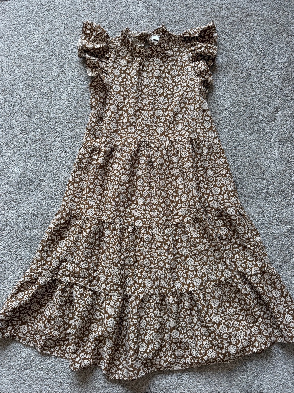 Women’s PINCH Brown Floral Tiered Dress- Size Small